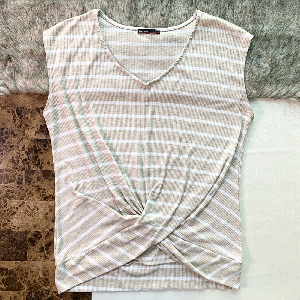 Love Culture | Striped Top With Front Knot